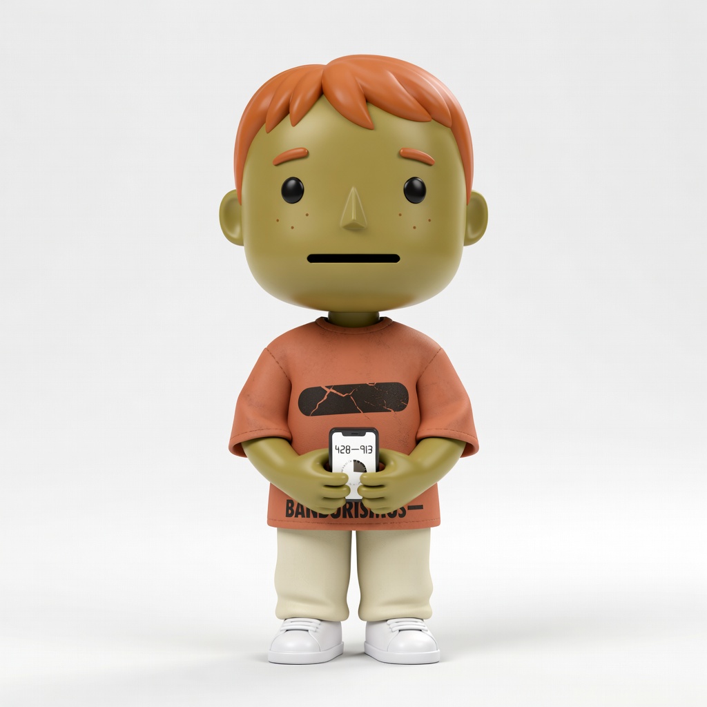 Production sample: Clawde unit holding a two-factor code, anxious, correctly.