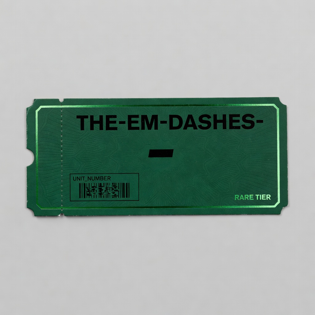 Green tier loyalty ticket, emerald with foil edge.